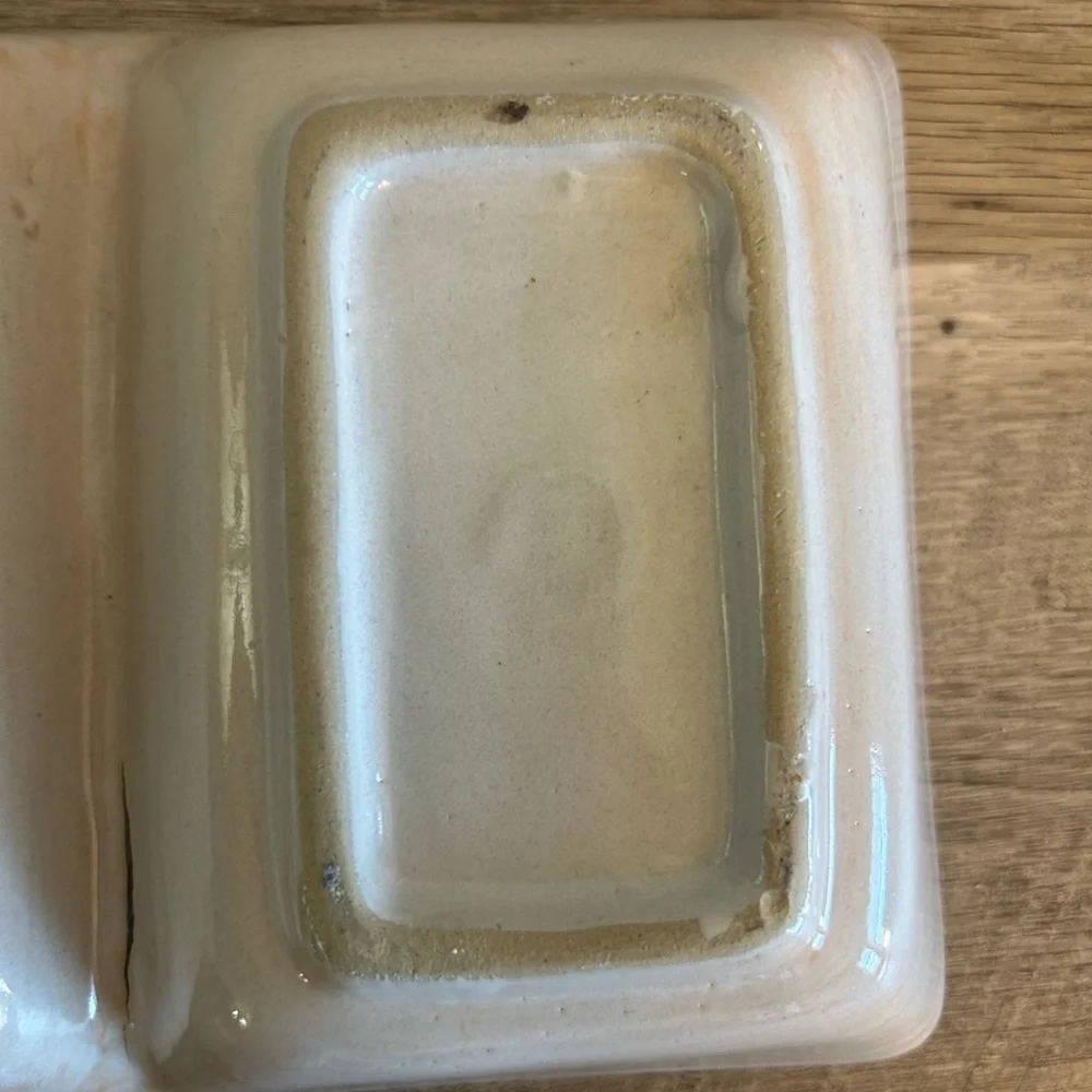 Louisville Stoneware Divided Dish - Cracker Barrel - Floral - KY, USA- Vtg‎
